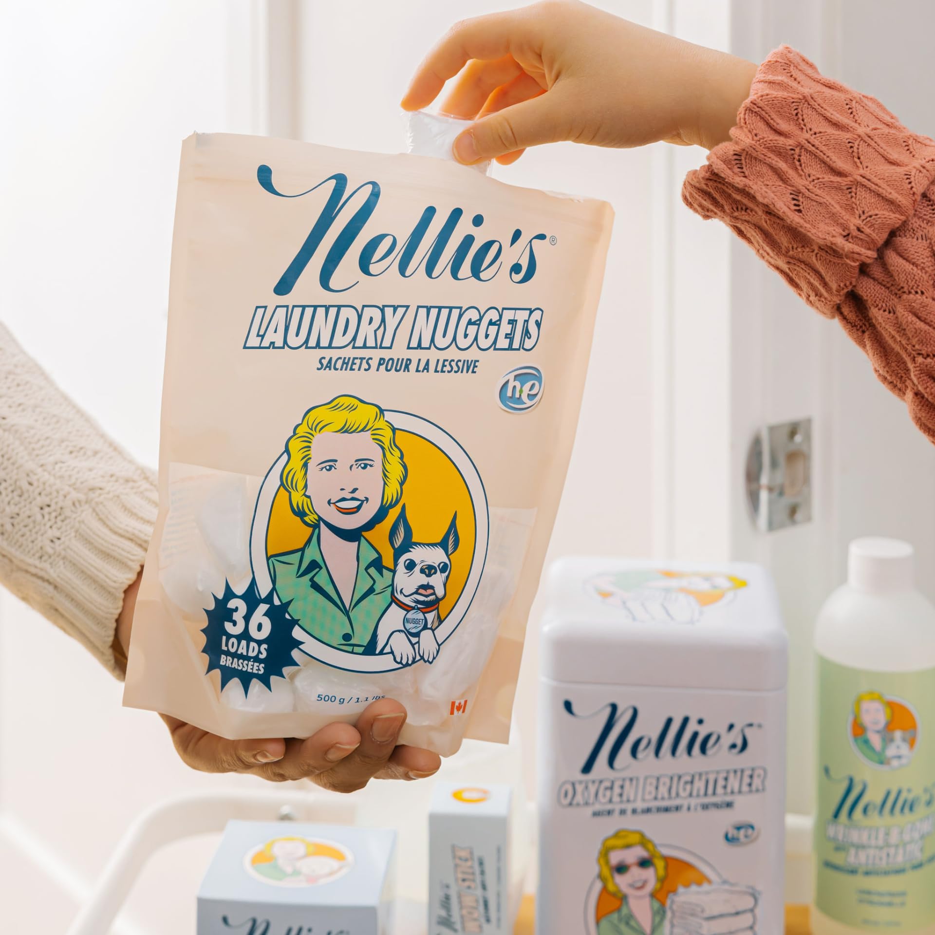 Nellie's Laundry Nuggets - Concentrated Detergent Pods - Vegan, Plant-Based, Biodegradable Formula - Effective & Gentle Cleaning - Eco-Friendly Power
