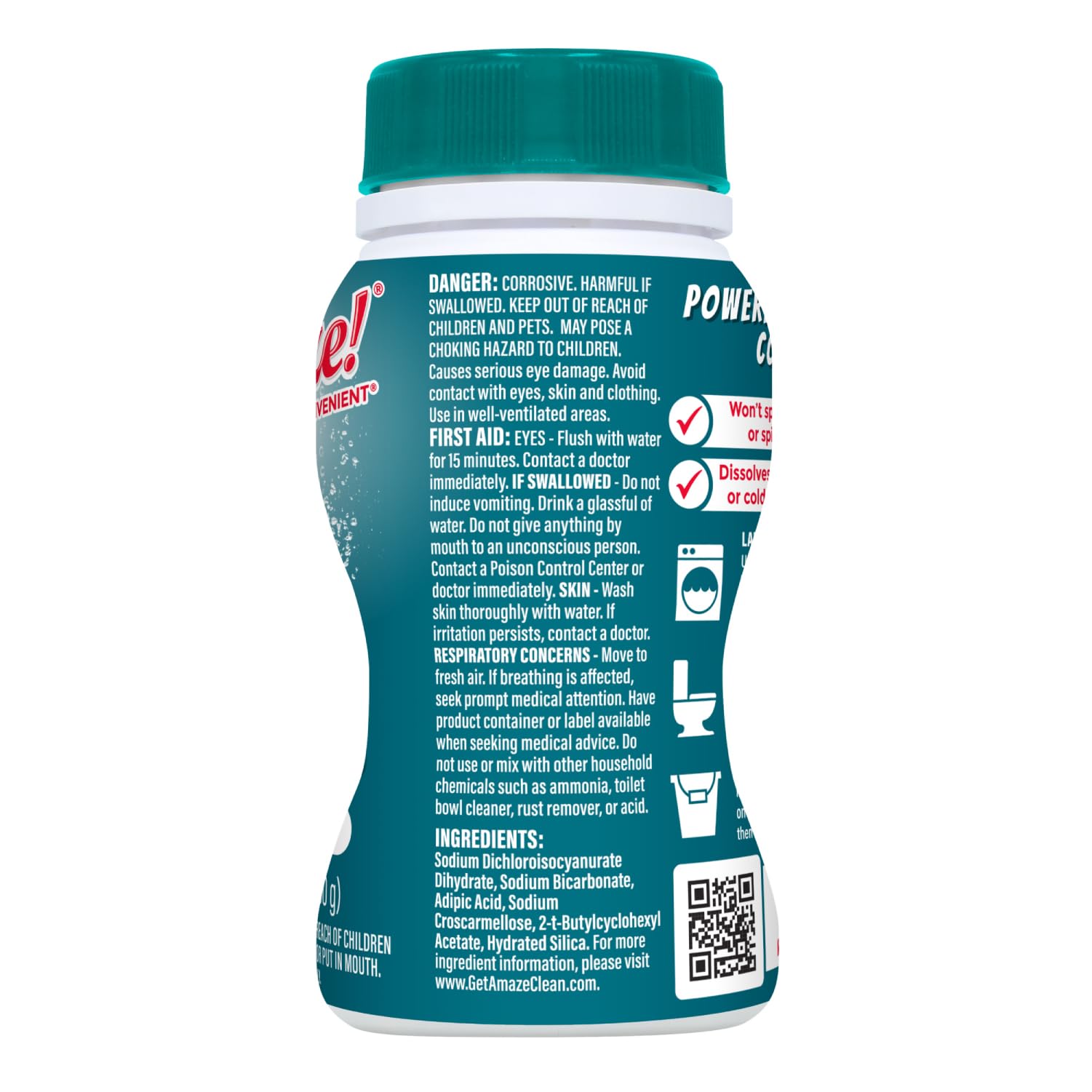 AMAZE Ultra Concentrated Bleach Tablets [32 tablets] - Meadow Scent - for Laundry, Toilet, and Multipurpose Home Cleaning. No Splash Liquid Bleach
