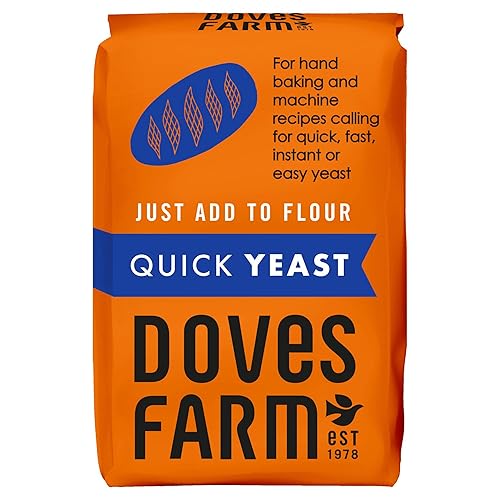 Doves Farm Quick Yeast 4.41 oz (125g) - Fast Acting Gluten Free Yeast for Baking Bread, Pizza Dough, Rolls | For Hand Baking and Bread Machine |