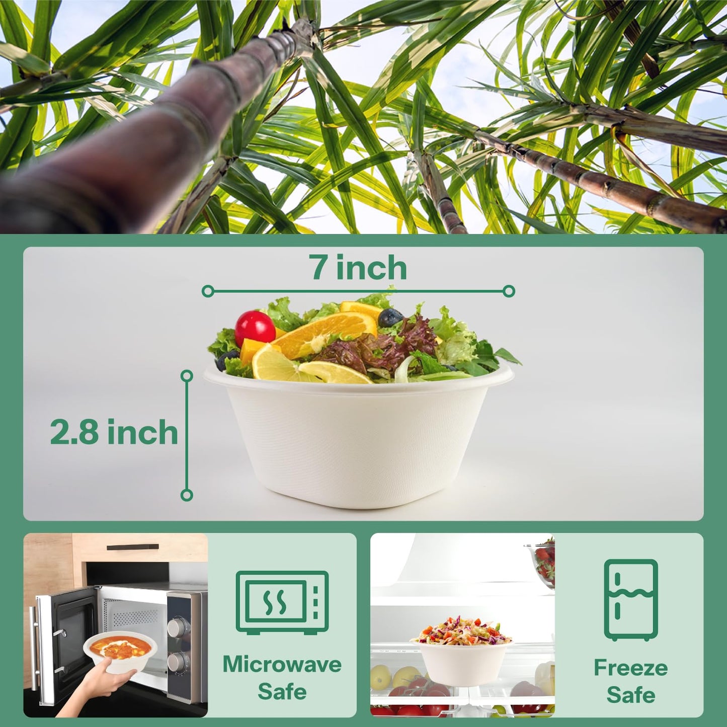 Homestockplus Disposable Soup Bowls 32 Oz [50 Pack] - Heavy Duty Deep Paper Bowls, Leakproof Compostable Containers for Ramen, Chili & Catering