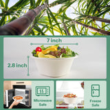 Homestockplus Disposable Soup Bowls 32 Oz [50 Pack] - Heavy Duty Deep Paper Bowls, Leakproof Compostable Containers for Ramen, Chili & Catering