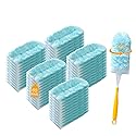 60 Count Disposable Dusters Refills, 360° Heavy Duty Duster Refills Compatible with Swiffer Duster Refills (60 Count Duster Refill +2 Handle)