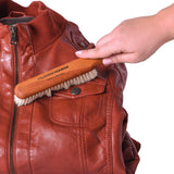 Valentino Garemi Garment Brush - Ultra Soft Goat Hair Clothes Brush - Lint, Dust & Pet Hair Remover for Suits, Jackets & Delicate Fabrics - Wooden