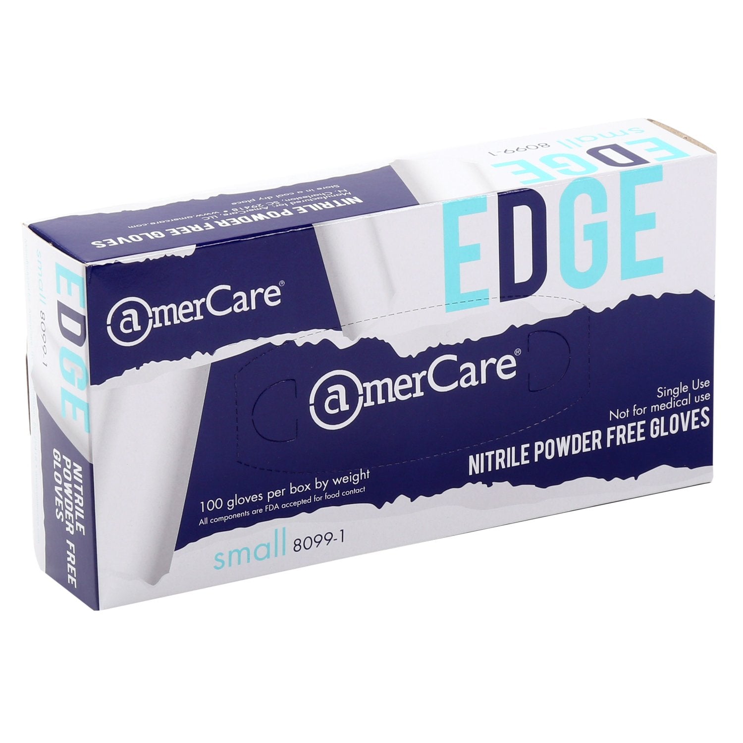 AmerCare 80992-C Edge Indigo Powder Free, Soft Nitrile Gloves, Medium (Pack of 1000)