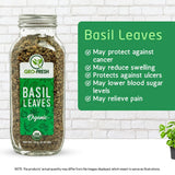 Geo-Fresh Organic Basil, 2.47 oz (70g), Non-GMO, Kosher, 100% Organic, Gluten Free, USDA Certified