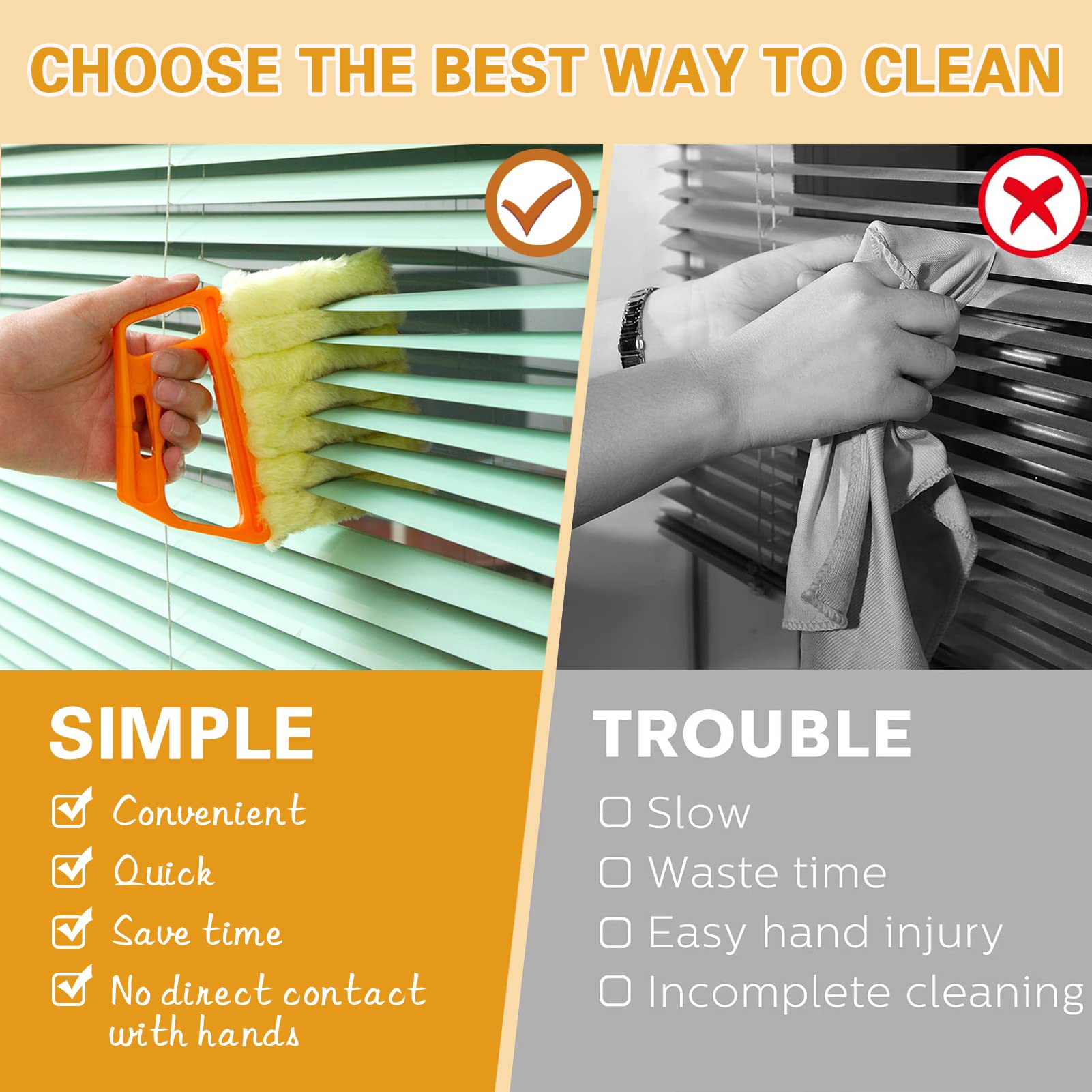 10 Pcs Venetian Window Blind Cleaner Duster Tool Set, Mini Blind Cleaner Duster Brush, Hand Held Air Conditioner Shutters Duster, Dirt Cleaner