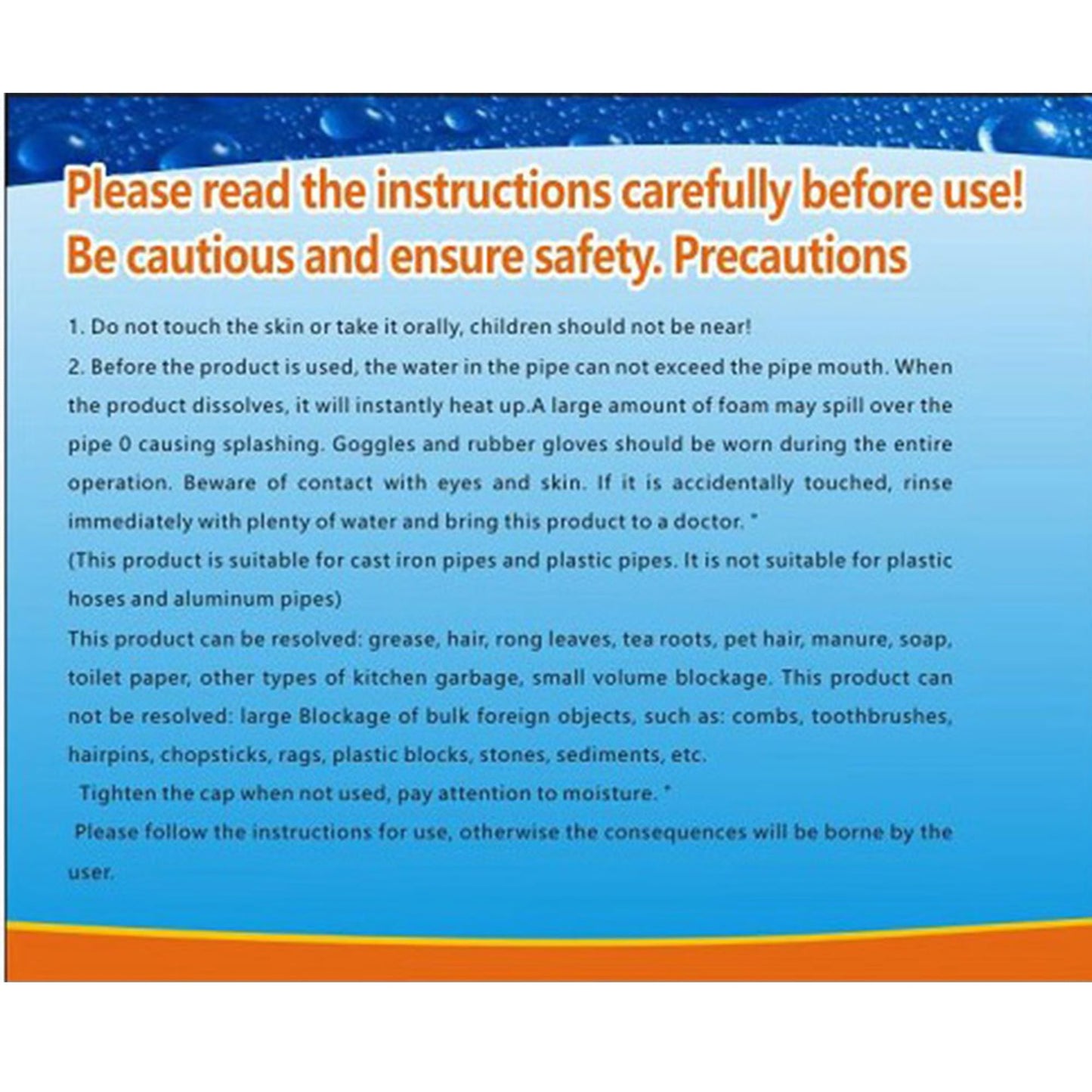 Ifish Pipe Dredge Deodorant, Powerful Sink and Drain, Fast Strength Bubble Bombs Foaming Powder Drain Clog remover for Kitchen