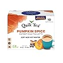 QuikTea Pumpkin Spice Instant Chai Tea Latte - 10 Count, Bold Flavor, Naturally Caffeine-Light, No Preservatives - Just Add Hot Water
