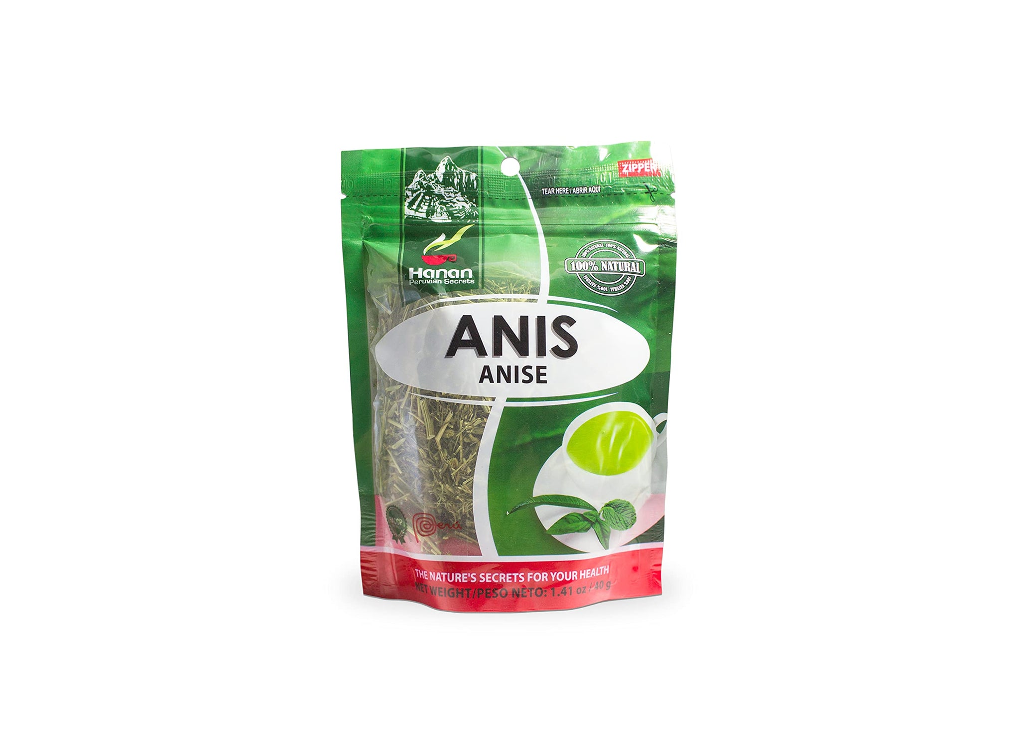 Hanan Peruvian Secrets Anis Herbal Tea | 100% Natural Anise | 1.41oz / 40g |Naturally Aids in Digestive Discomfort, Flatulance, Colic, Expectorant