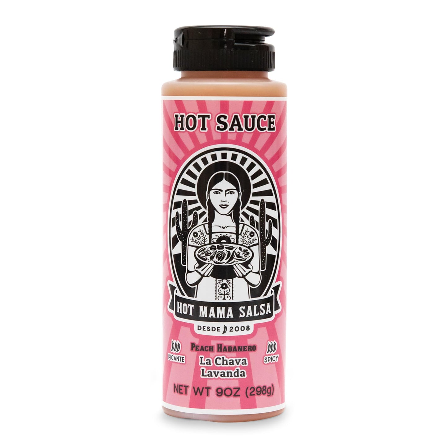 Hot Mama Salsa La Chava Lavanda - A Chili Hot Sauce with Natural Ingredient Rich in Antioxidants, Low Calorie, No Preservatives, Additives, or GMOs