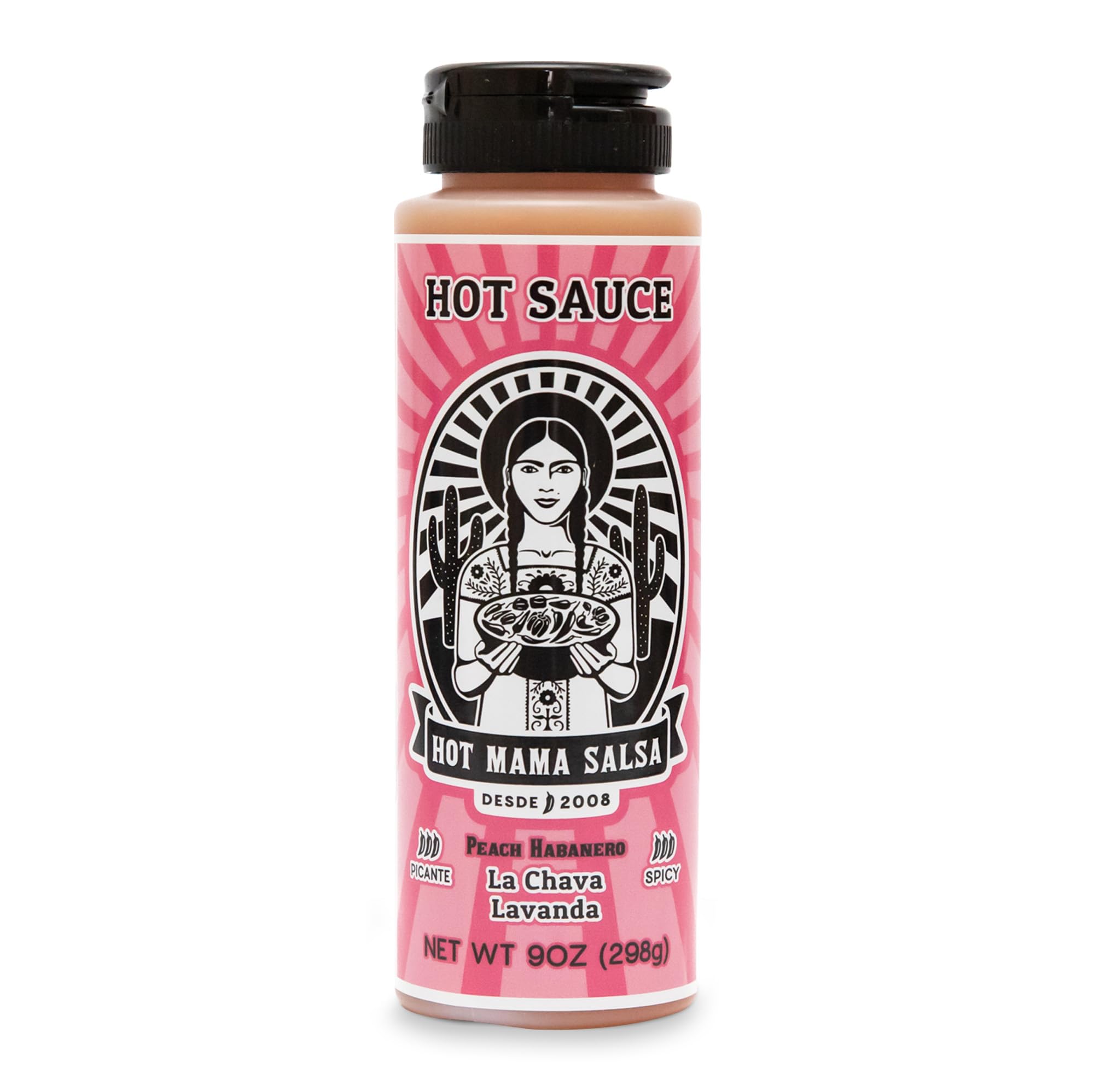 Hot Mama Salsa La Chava Lavanda - A Chili Hot Sauce with Natural Ingredient Rich in Antioxidants, Low Calorie, No Preservatives, Additives, or GMOs