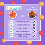 YumEarth Organic Assorted Flavor Fruit Snacks - Allergy Friendly (Top 9 Free), No Artificial Dyes, Non GMO, Gluten Free, Vegan Candy Snacks - 0.7