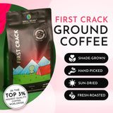 Well-Bean Coffee, First Crack, Ground, Light Roast, Breakfast Blend, Honduras Organic Coffee Beans, High Grown, Sun-dried, Small-Batch Roasted, 12 oz