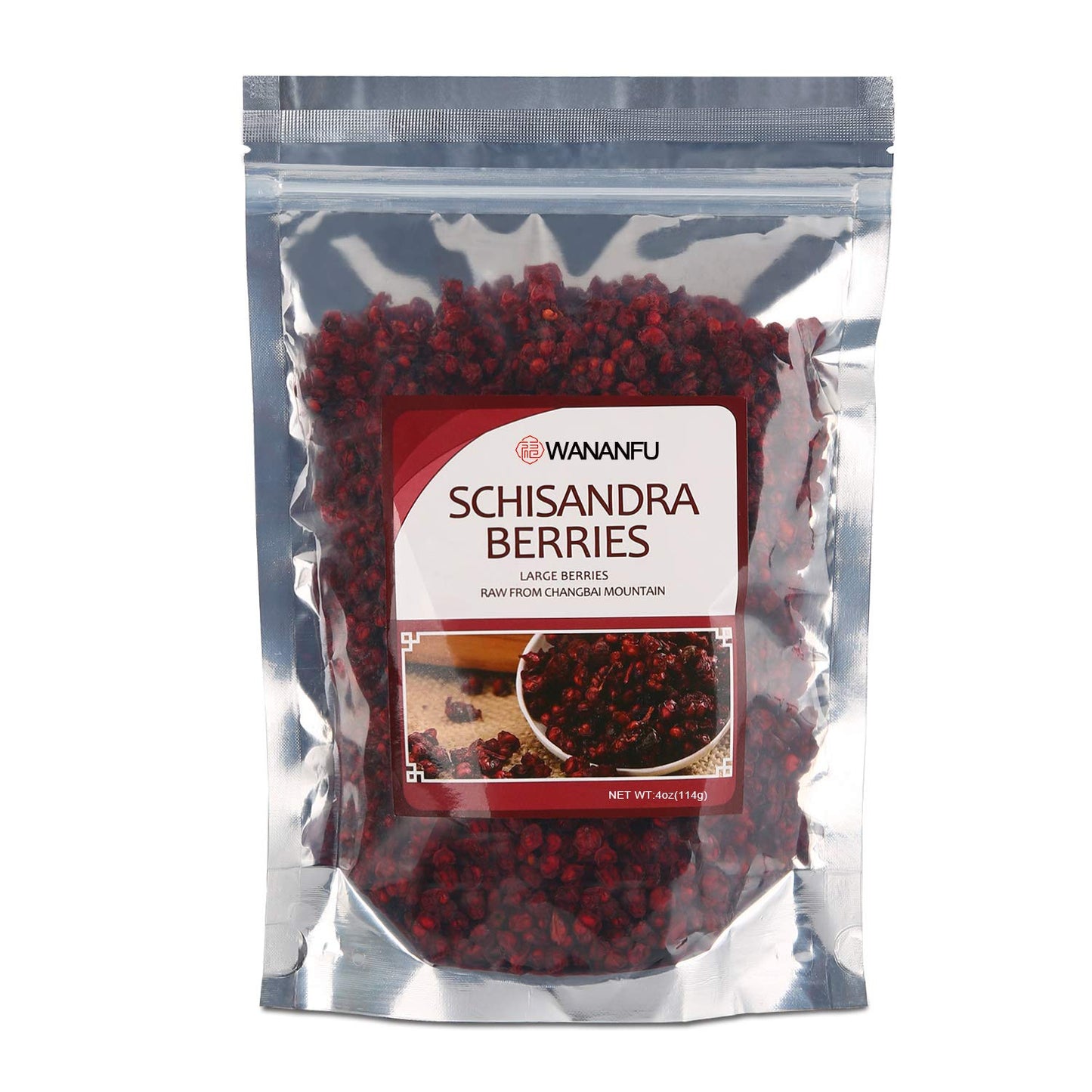 Wananfu Schisandra Berry Dried 4oz, Schizandra Berries for Tea, Wuweizi (????)