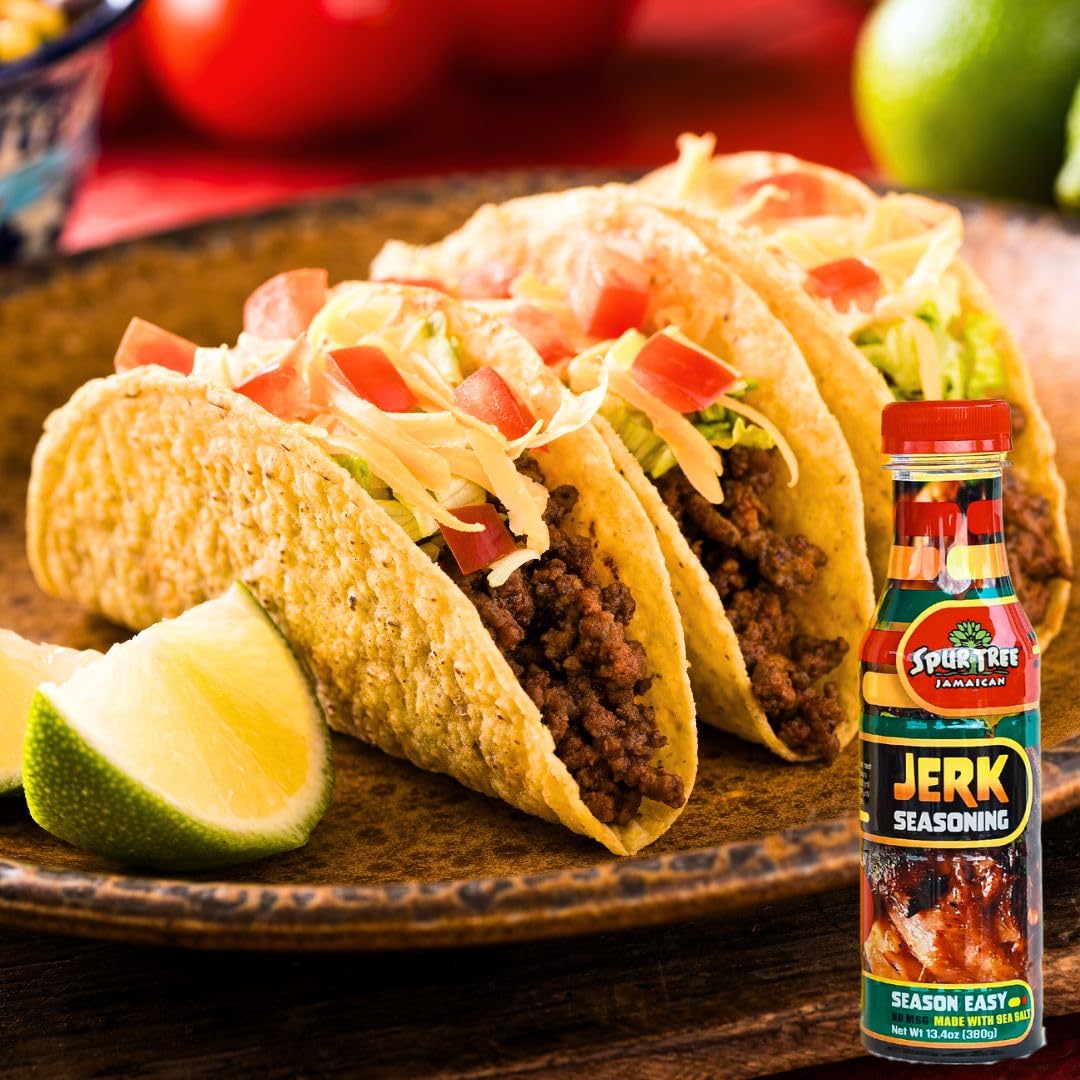 Spur Tree Jamaican Hot Jerk Seasoning 13.4 oz - Authentic Caribbean Jerk Seasoning - All-Natural and Fresh Ingredients from Jamaica