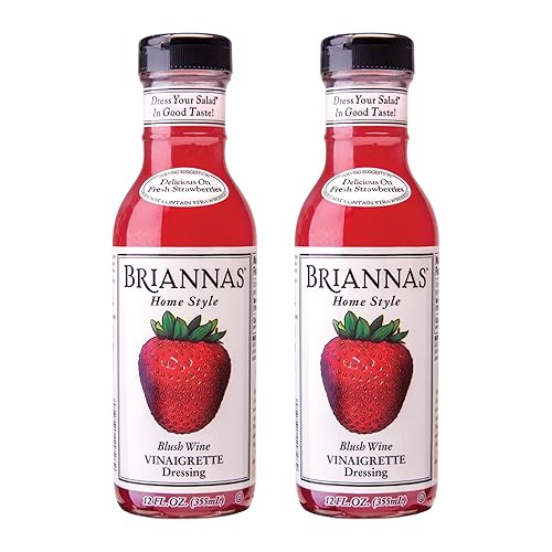 BRIANNAS - Home Style Blush Wine Vinaigrette Dressing - Fine Salad Dressing made with Premium Ingredients - Gluten Free, Kosher, & Vegan - 12 oz