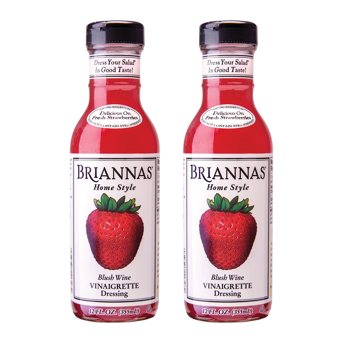 BRIANNAS - Home Style Blush Wine Vinaigrette Dressing - Fine Salad Dressing made with Premium Ingredients - Gluten Free, Kosher, & Vegan - 12 oz