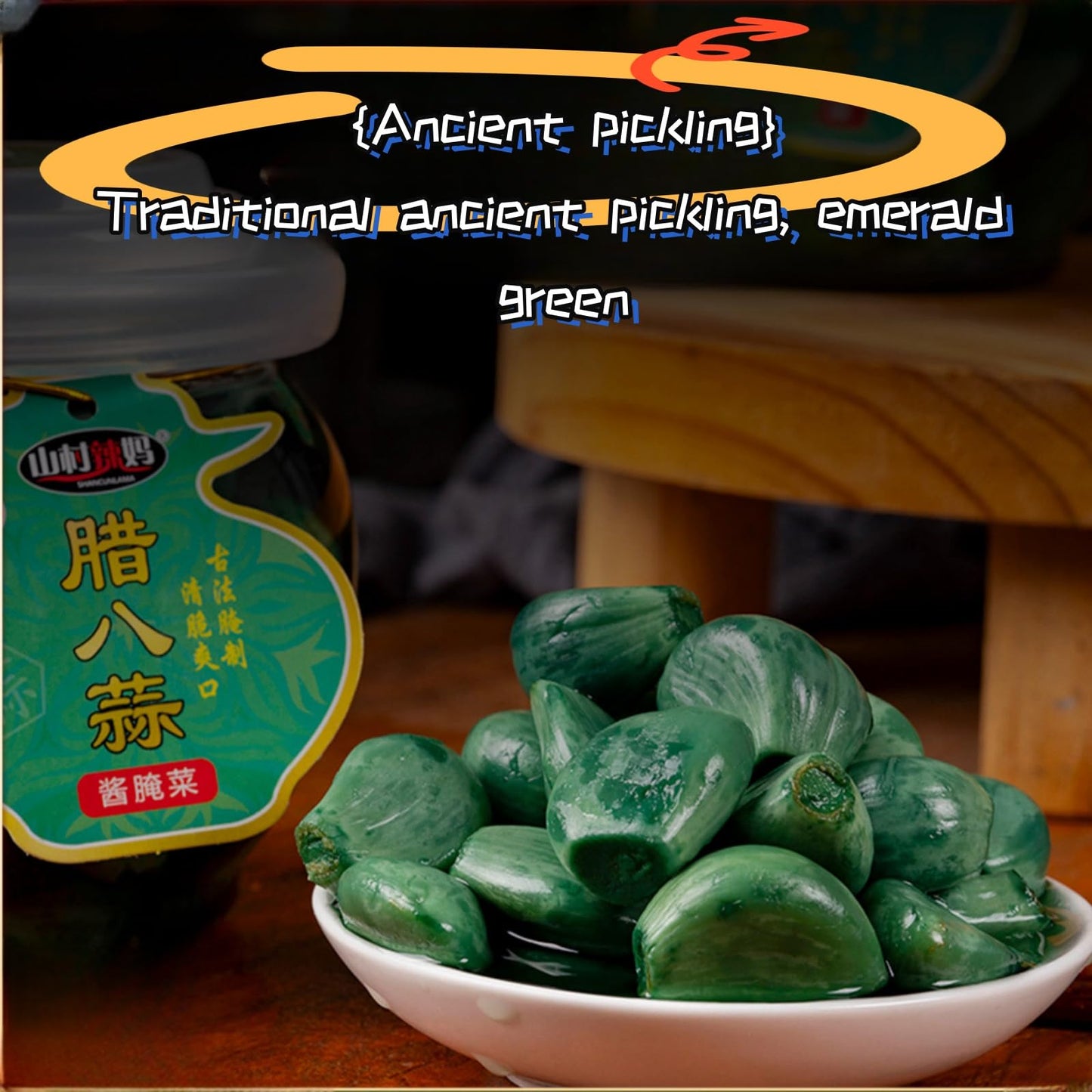 Laba Garlic, Jade Garlic, Fresh Green Garlic, Pickled Vegetable, Pickled with Vinegar, Pickled Garlic, Sugar Garlic, Sweet and Sour Garlic