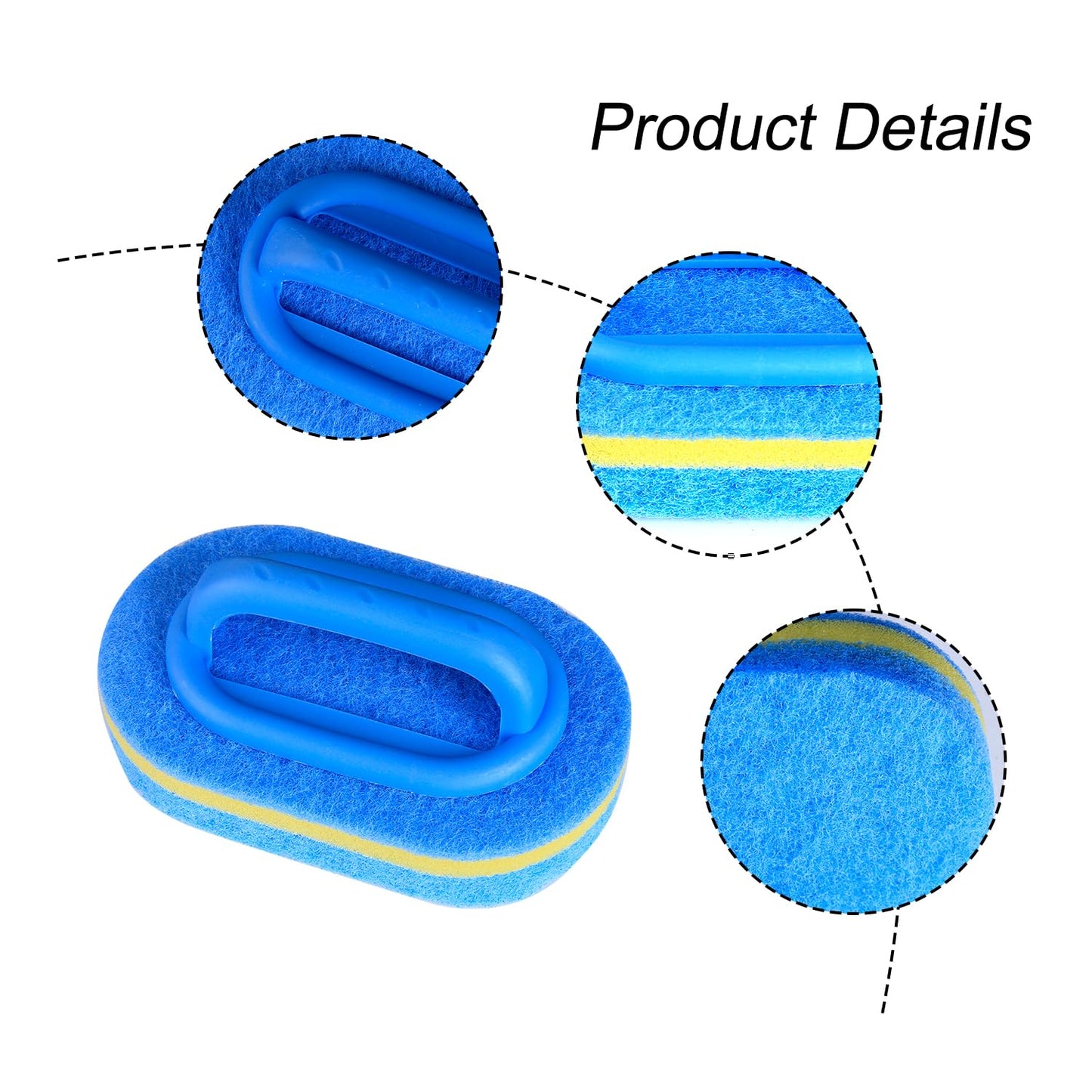 Tabanzhe Cleaning Brush - Hand Tool Three Layer Multi-functional Cleaning Brush with Handle Comfortable Hold Save Time Suitable for Kitchen Bathroom