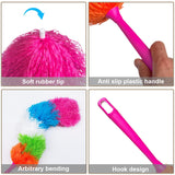 2 Pack 22-Inch Rainbow Reusable Microfiber Dusters,Bendable and Washable Feather Duster for Everyday Cleaning in Home, Library, Office, Car, and More