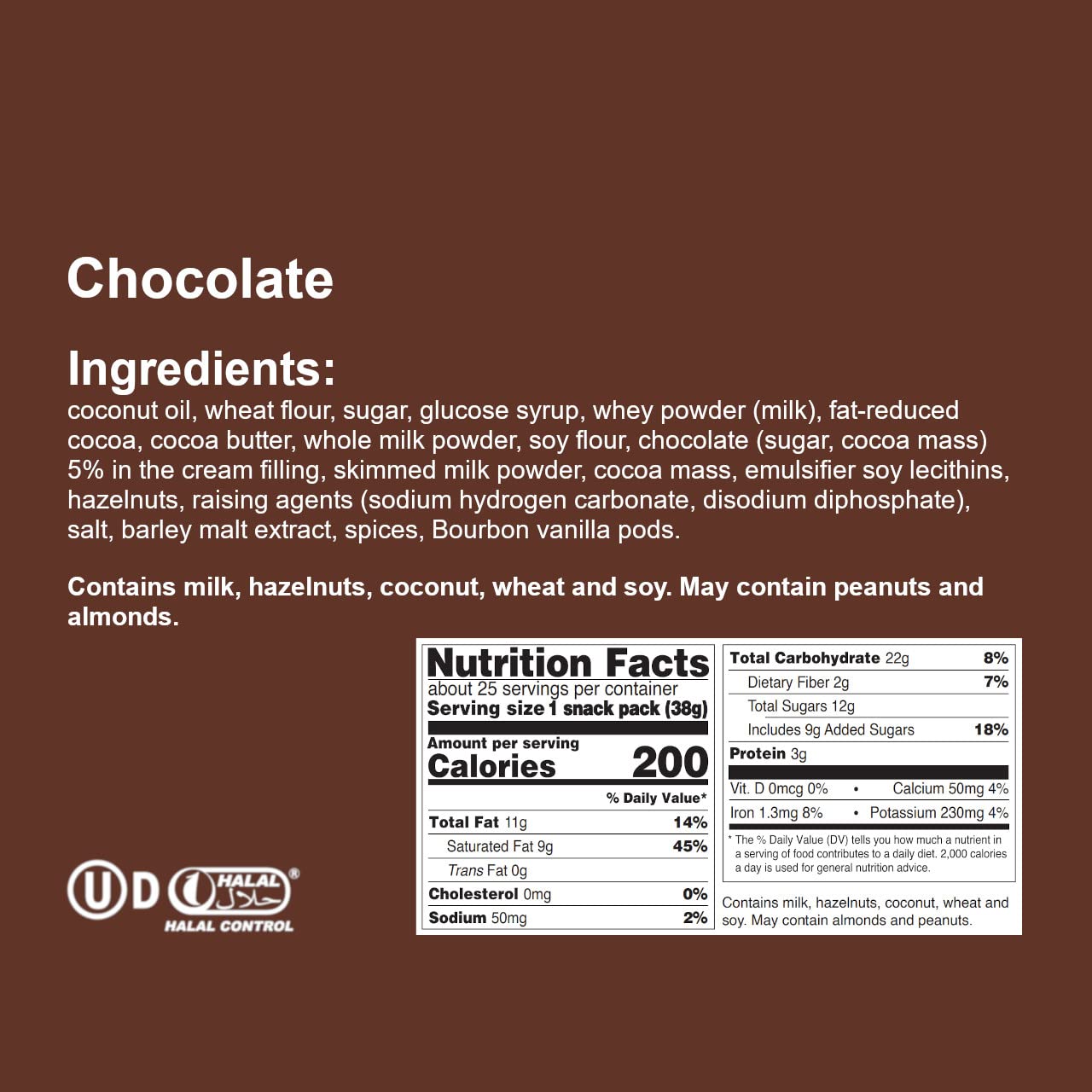 Loacker Gardena Chocolate, Premium Milk Chocolate Covered Crispy Wafer Snack Bars with Chocolate Cream Filling, Pack of 25 individually wrapped snacks