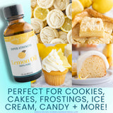 Lemon Flavoring- 100% Pure Lemon Oil - 1 fl oz - Cooking with Karli - Gluten Free & Sugar Free - Used for candy, frosting, baking
