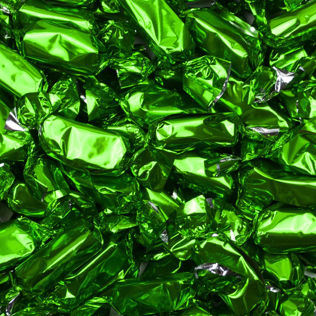 Green Candy Foil Wrapped Caramels 2lb (approx 180 pcs)