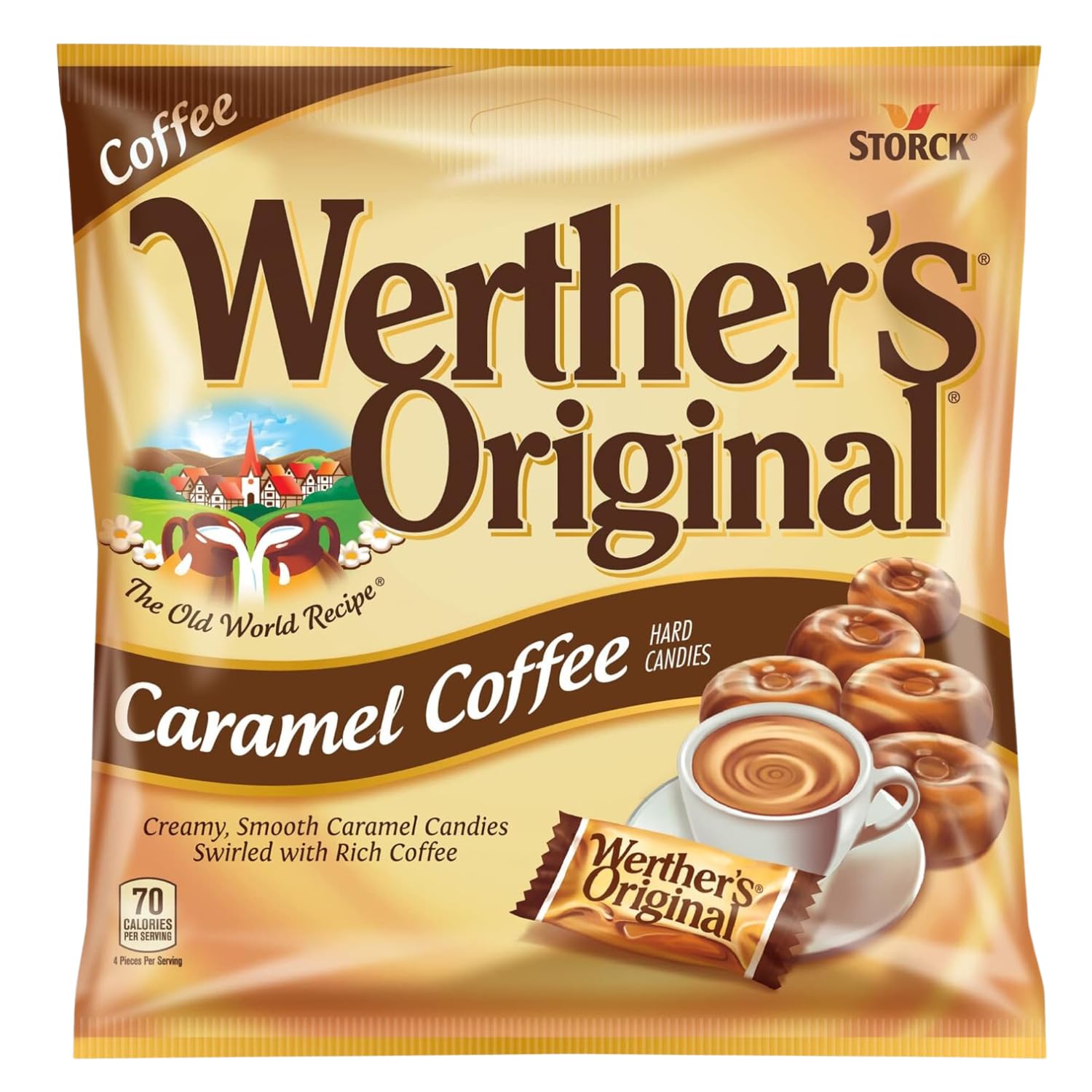 Caramel Candy 4 Pack (All 2.65oz - Original, Apple, Coffee, Creamy) with 2 Gosutoys Stickers