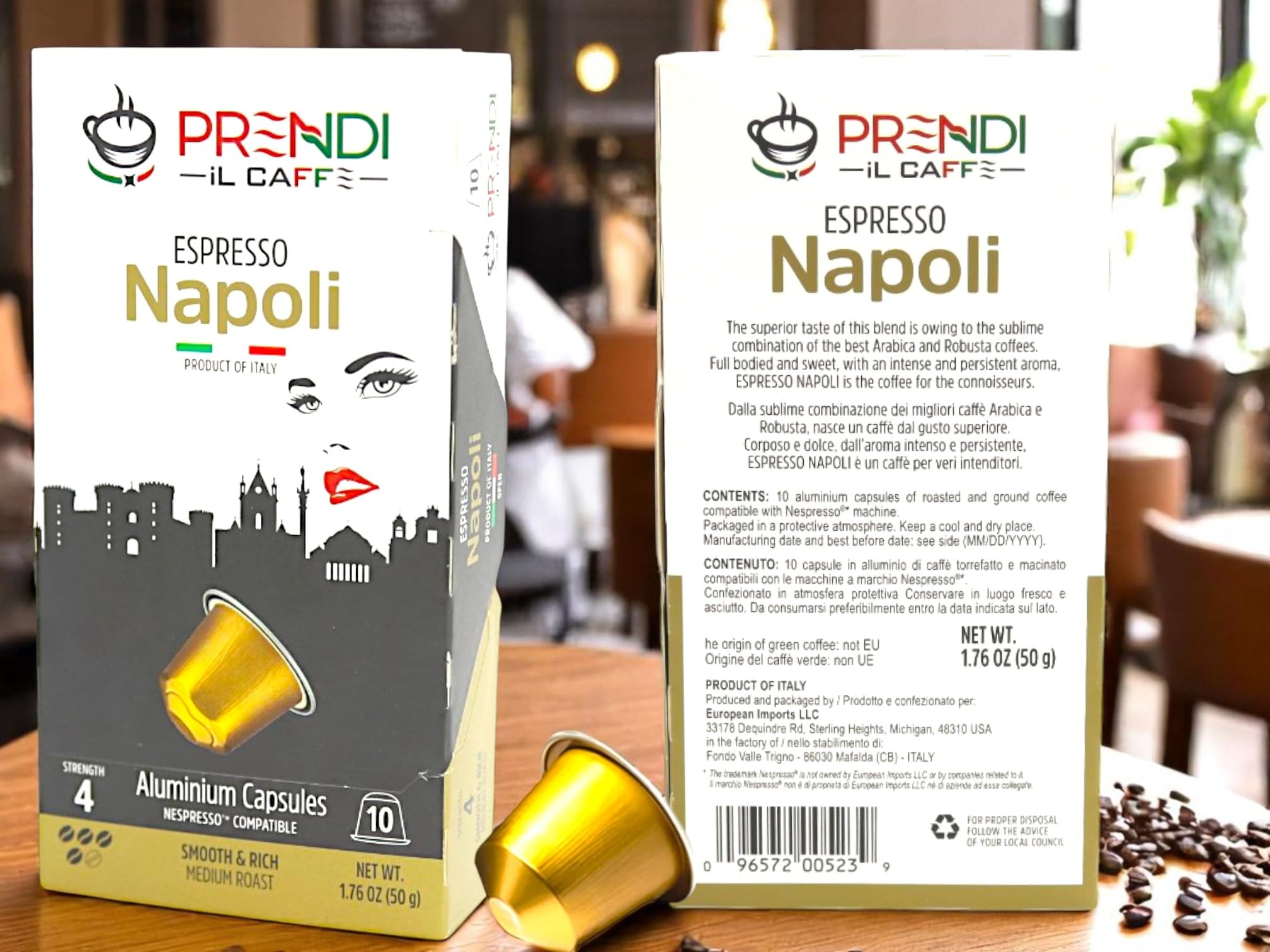 Prendi iL Caffe-Aluminium Capsules Prendi Espresso Napoli Medium Roast - 100 Count