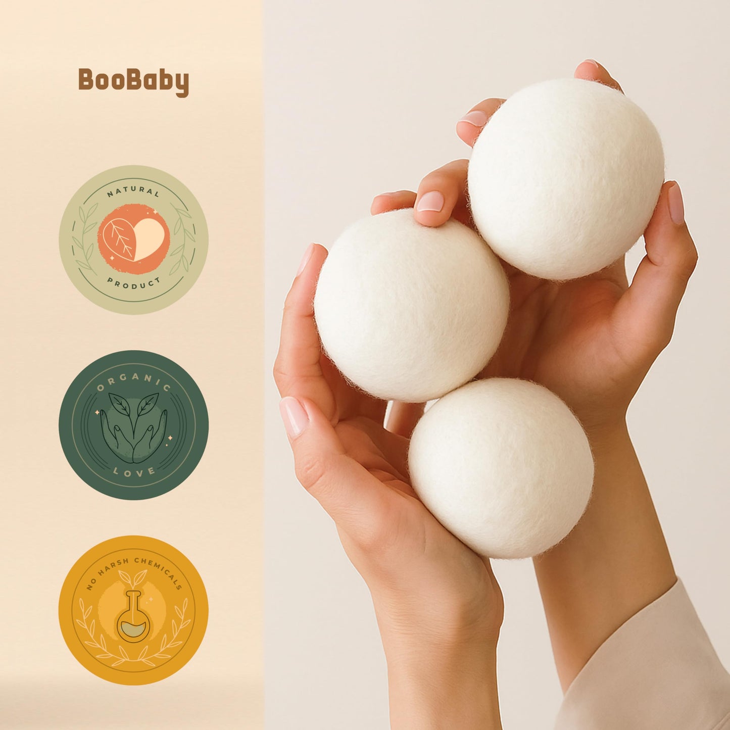 Wool Dryer Balls for Baby - XL 6-Pack with Mesh Bag - Baby Safe, Hypoallergenic, 100% New Zealand Wool - Chemical-Free Fabric Softener for Baby