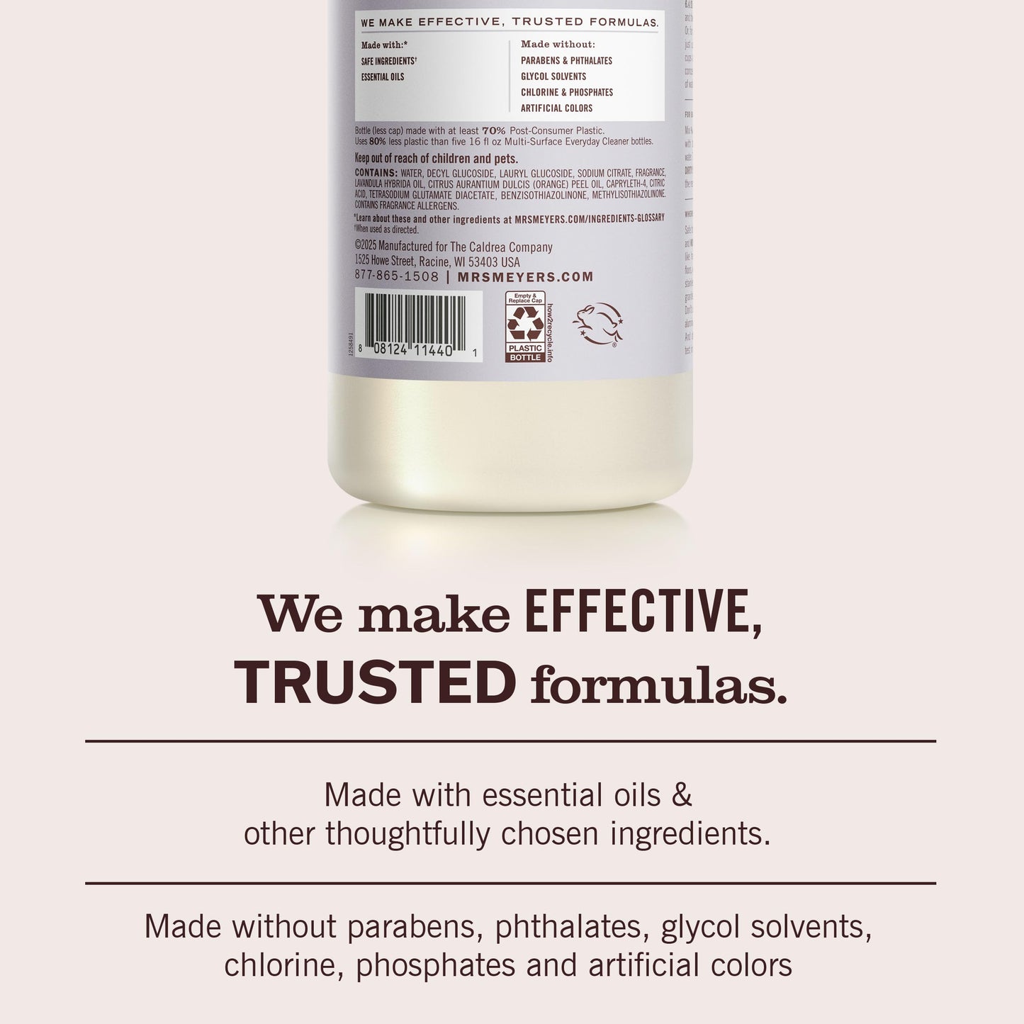 MRS. MEYER'S CLEAN DAY Multi-Surface Cleaner Concentrate, Use to Clean Floors, Tile, Counters, Lavender, 32 fl. oz