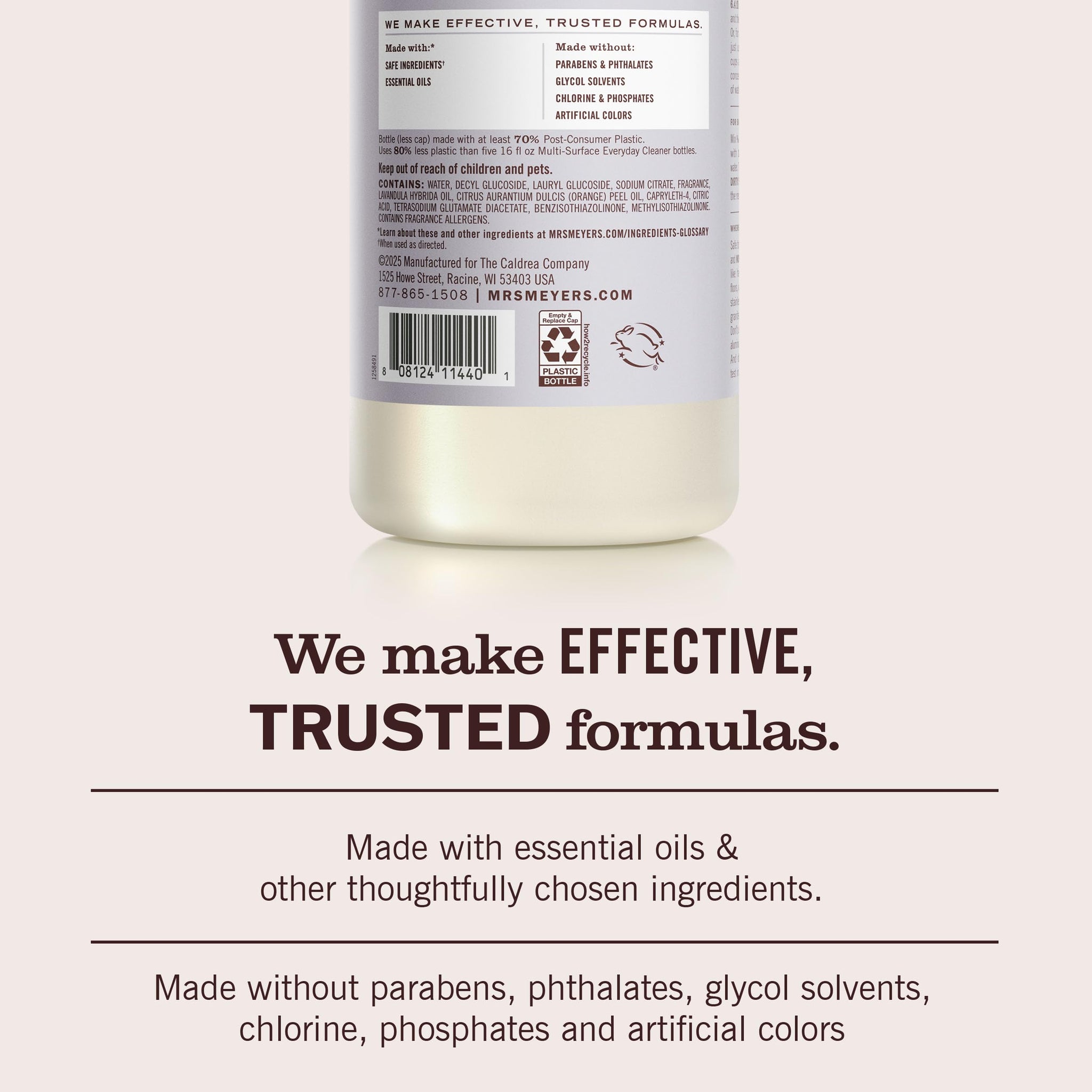 MRS. MEYER'S CLEAN DAY Multi-Surface Cleaner Concentrate, Use to Clean Floors, Tile, Counters, Lavender, 32 fl. oz