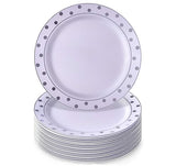 Silver Spoons Disposable Plates For Party - (20 Piece) Heavy Duty Disposable Dinner Set 7.5” , Fine Dining Plastic Dishes For Elegant China Look