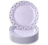 Silver Spoons Disposable Plates For Party - (20 Piece) Heavy Duty Disposable Dinner Set 7.5” , Fine Dining Plastic Dishes For Elegant China Look
