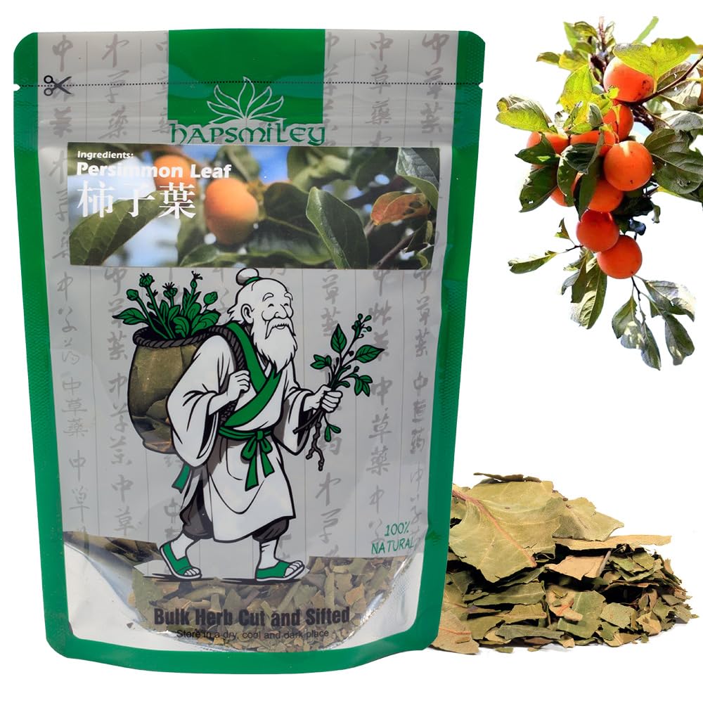 Hapsmiley Organic Persimmon Leaf (Shi zi ye/???) - Japanese Kaki Leaf Herbal Tea, 60g (2 oz)