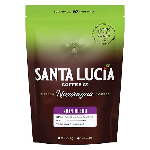 Santa Lucia Coffee - 2014 Nicaraguan Roast Coffee - Rich in Minerals - Low Acididity - Natural Sweetness - Strong & Bold Flavor - Subtle Undertones