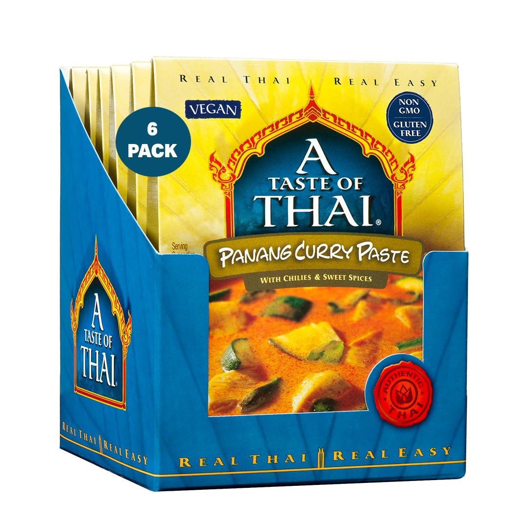 A Taste of Thai Panang Curry Paste - Authentic & Natural Ready?to?Use Thai Curry Paste - Vegan, Gluten?Free & Non?GMO - Nutty, Sweet Aromatic Flavor
