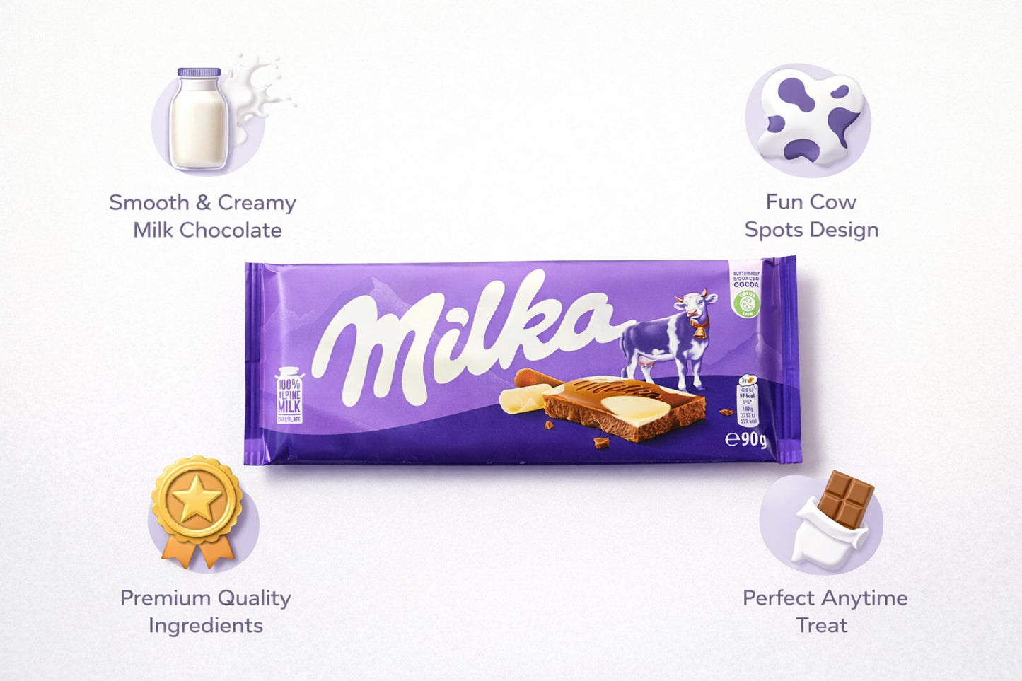 Milka Cow Spots Chocolate 90g