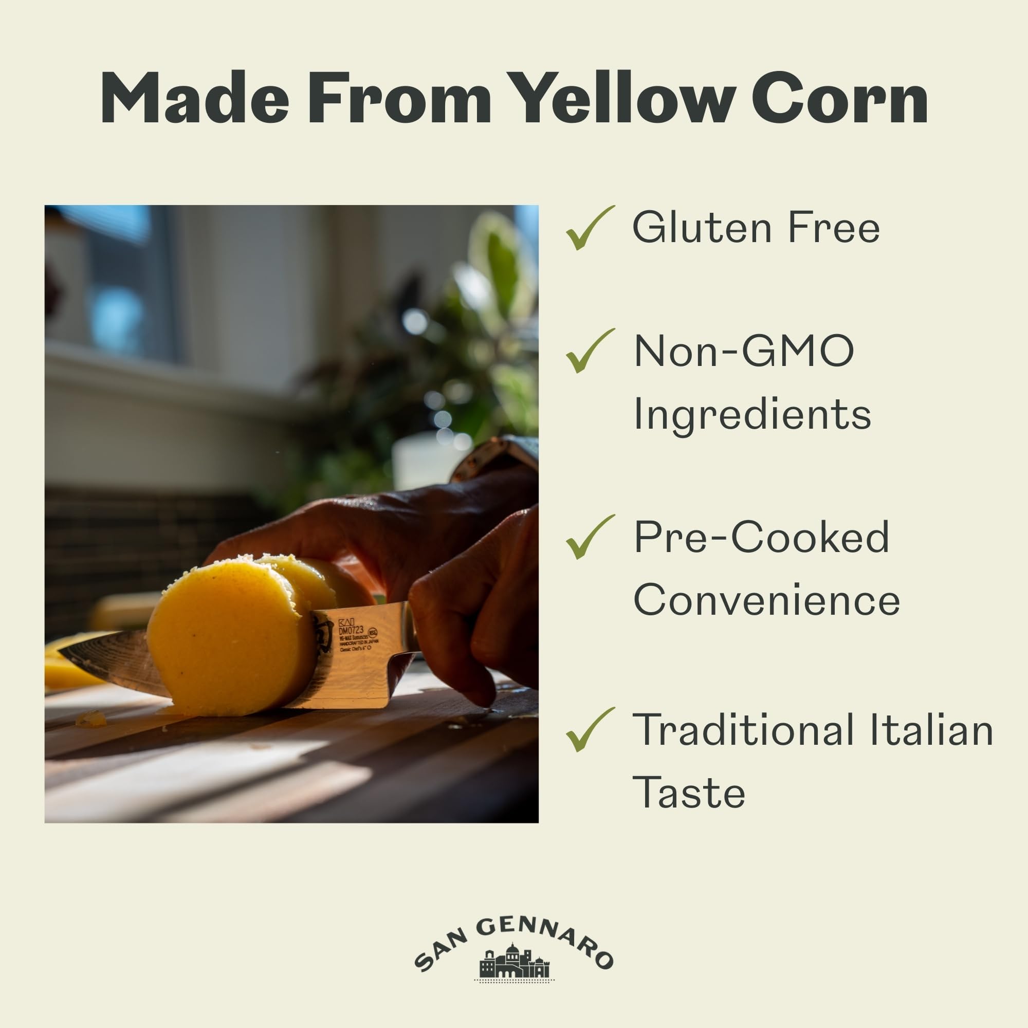 San Gennaro Italian Polenta Variety Pack, 6 Tubes (3 Traditional, 3 Basil & Garlic) | Crafted from Seasoned Yellow Corn | Gluten Free Cornmeal