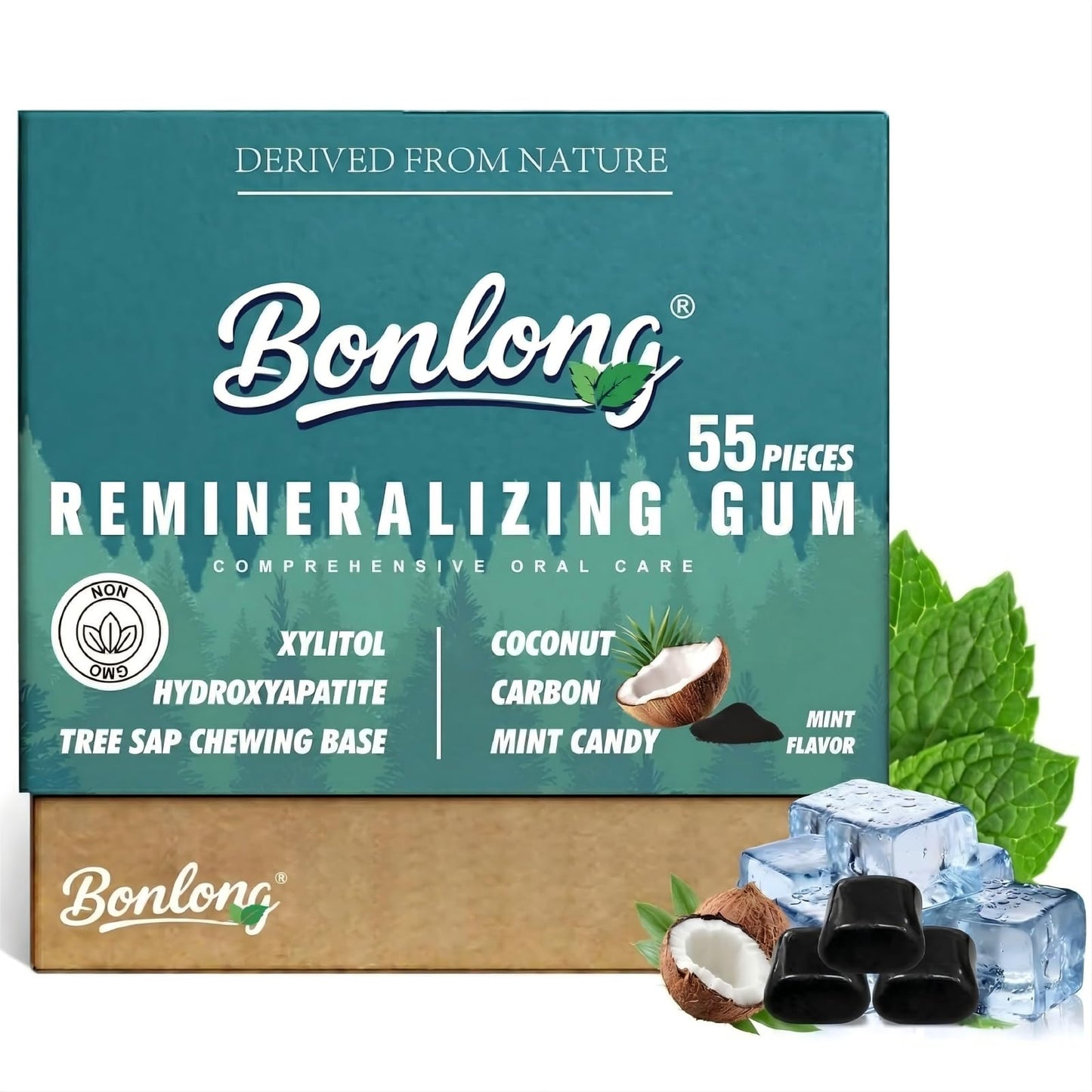Remineralizing Gum, Remineralizing Gum with Nano Hydroxyapatite & Xylitol & Coconut Carbon, 2026 New Upgrade, Effectively to Mineralizing, Cleaning