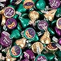 85ct Mardi Gras Stickered Chocolate Kisses in Purple, Green & Gold Foils Festive Wrapped Chocolates for Party Favors, Candy Buffets, Parades