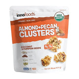 Inno Foods Organic Almond Pecan Clusters, Gluten Free, Keto Friendly, 3 Pack, 16 oz Each