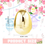 supernal 40 Pcs Large Gold Plastic Eggs, 3.1" Fillable Golden Metallic Eggs