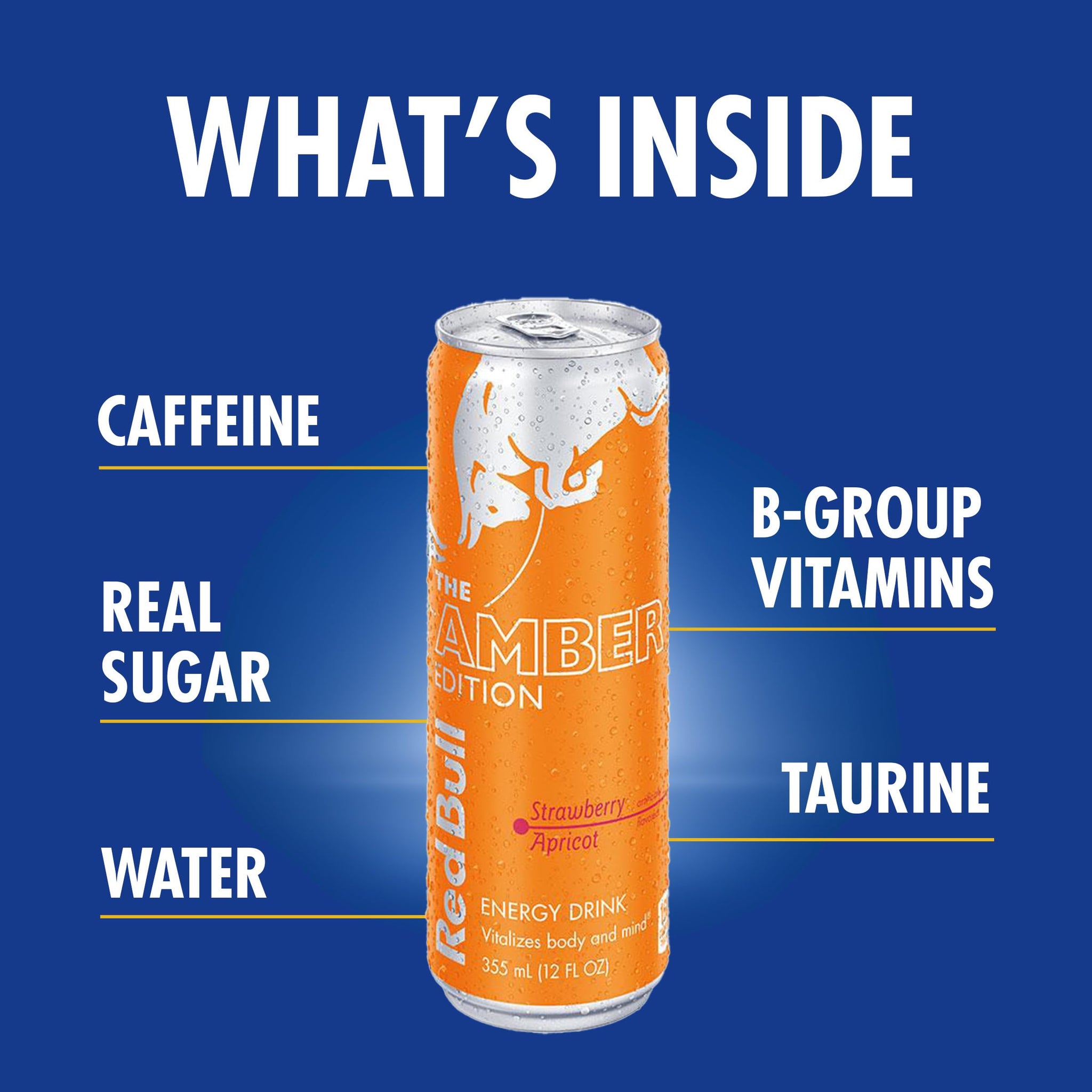 Red Bull Energy Drink, Amber Edition Strawberry Apricot, 12 fl oz