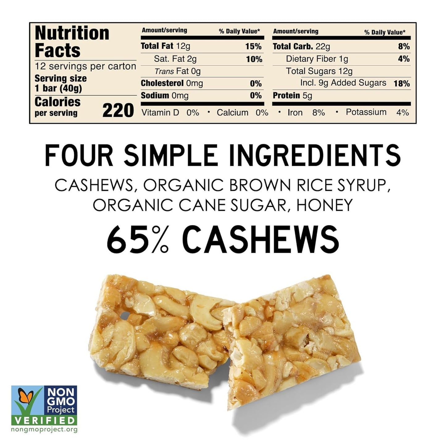 South 40 Snacks Cashew Nut Bar, 1.4 OZ