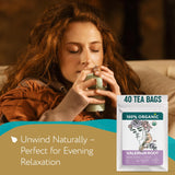 Valerian Root Tea Organic (40 Tea Bags) - Valeriana Herb - Calming Herbal Infusion for Sleep, Healthy Stress Response - Te para Dormir de Noche
