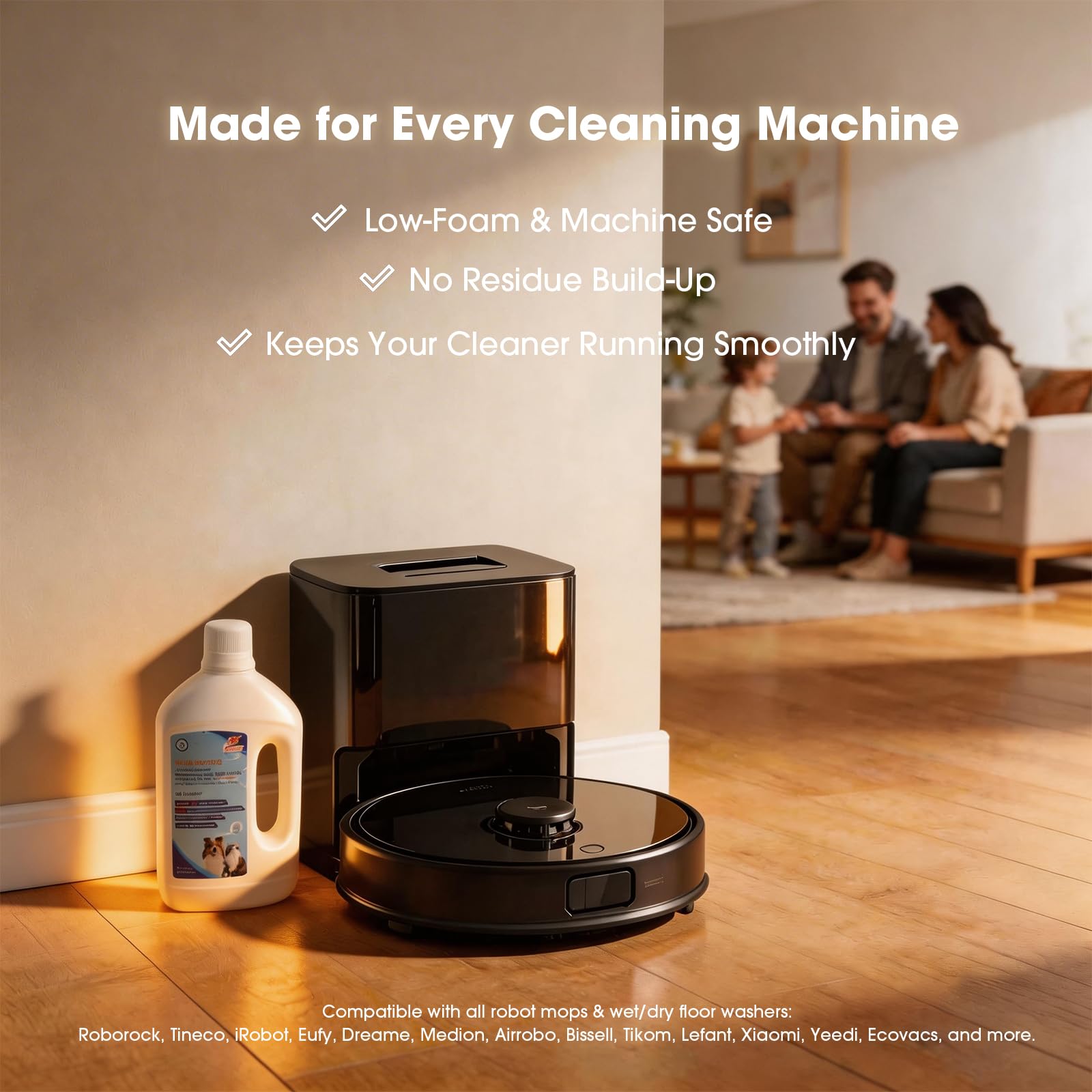 Yuamdoe Deep Cleaning&Deodorizing Solution, Compatible with ECOVACS, Tineco, roborock, DREAME, Eufy Floor Washers&Robotic Vacuum Cleaners, TÜV