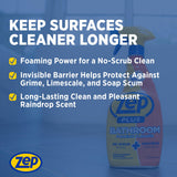 Zep Plus Bathroom Foaming Cleaner 32 oz (2 Units) with a Blue Microfiber Rag ECBD021 - Fight Soap Scum and Hard Water with our powerful Bathroom