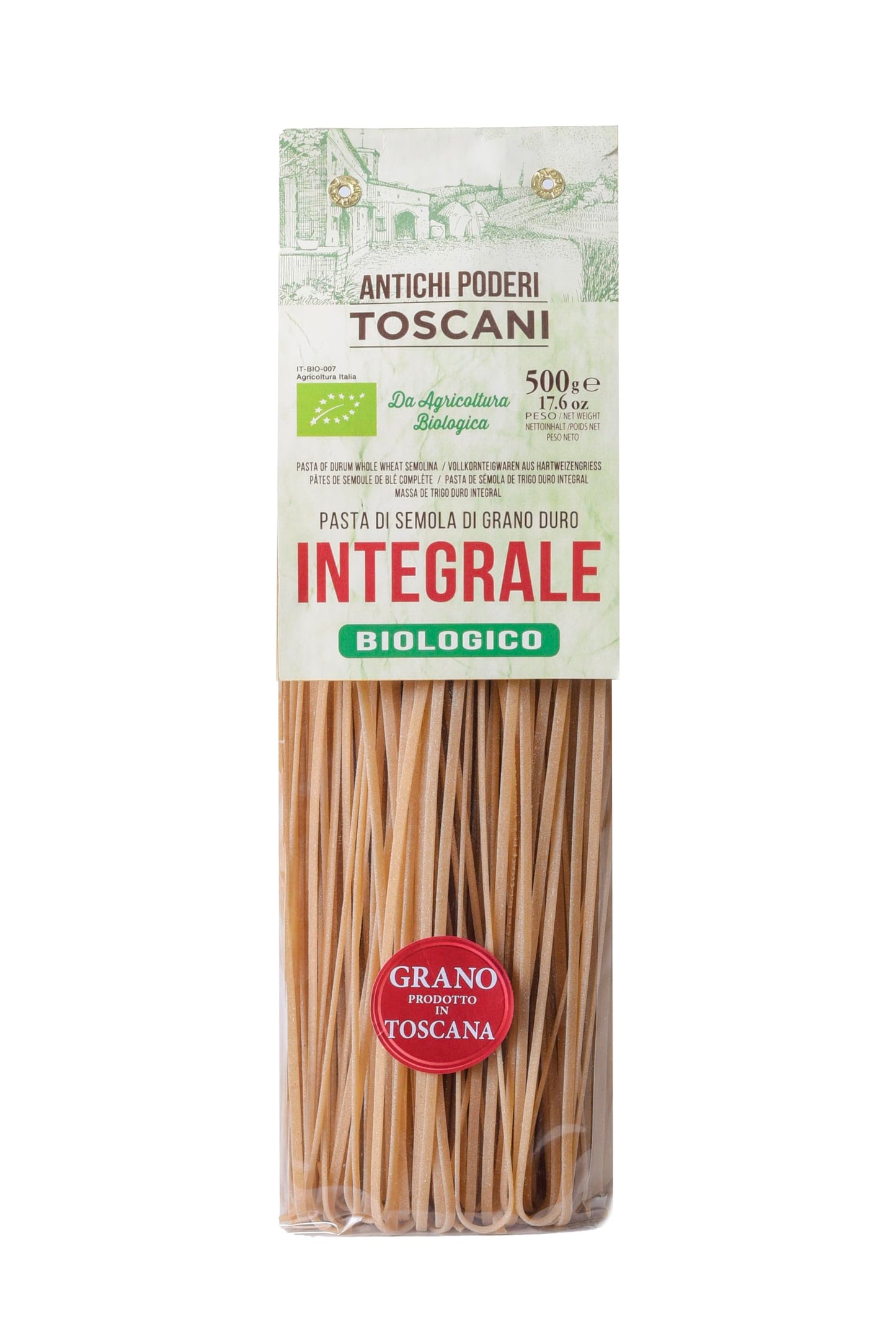 ANTICHI PODERI TOSCANI Handmade Organic Whole Wheat Pasta Linguine 17.6oz