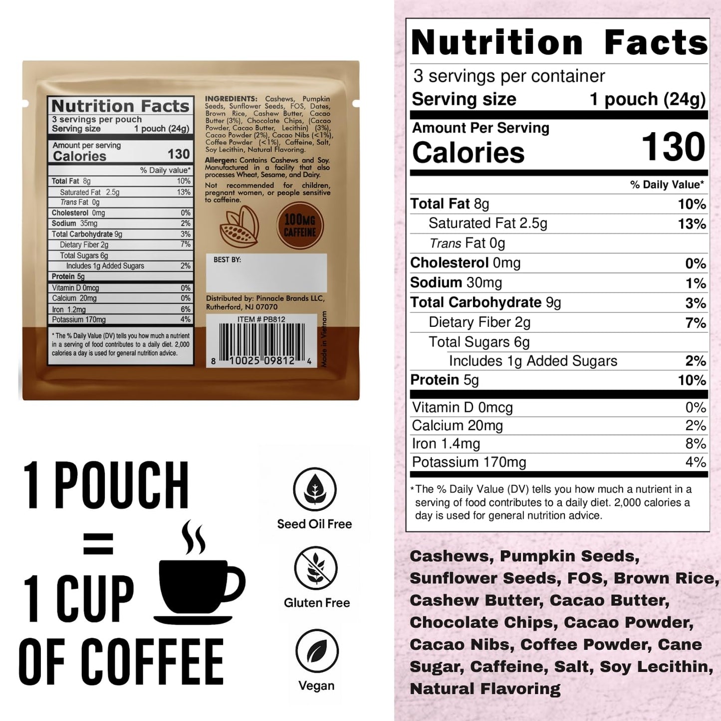 GetUp - Caffeinated Granola Bites - Variety Pack (10 Pack) - 100mg Caffeine Energy Bites - Gluten-Free, 0 Seed Oils, All Natural - Coffee Alternative
